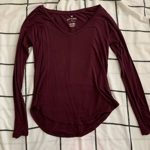 AMERICAN EAGLE SOFT AND SEXY MAROON TEE